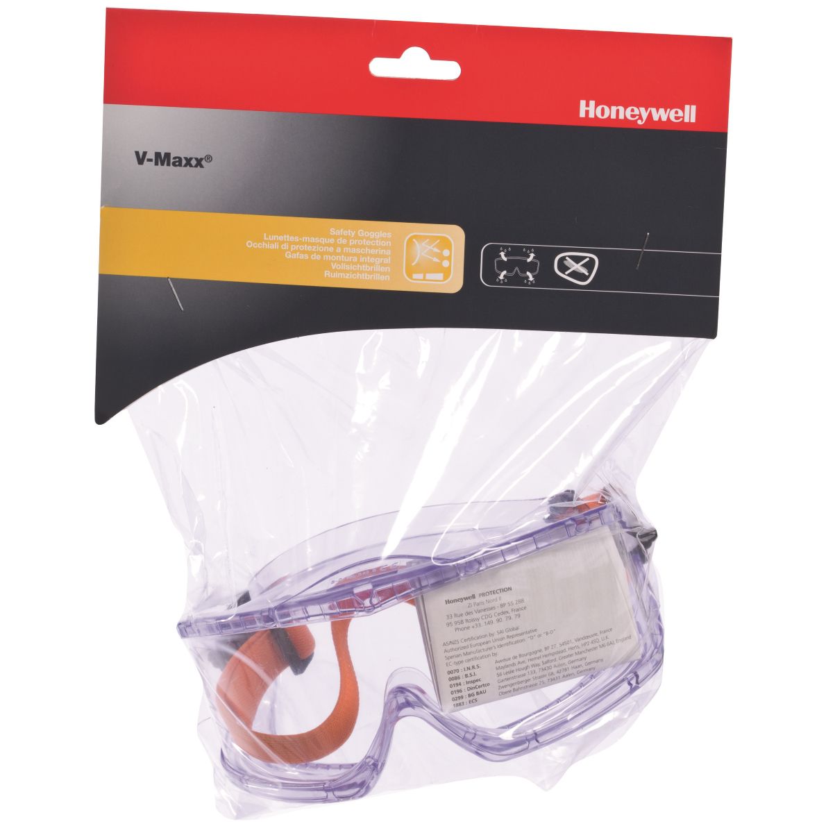 Honeywell Vollsichtschutzbrille Pulsafe V-Maxx, transparente Scheibe, kratzfest