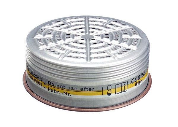 Dräger combination filter, Rd90 connection, 990 - B1E1 P2 R D - also for Combitox masks