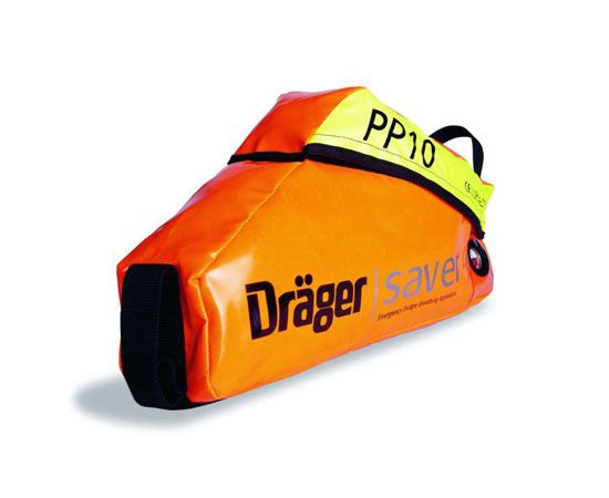 Dräger Druckluft-Fluchtgerät Saver PP 15, gefüllt, mit Tragetasche, für 15 Minuten, 3L/200 bar Stahlflasche -UN1002-