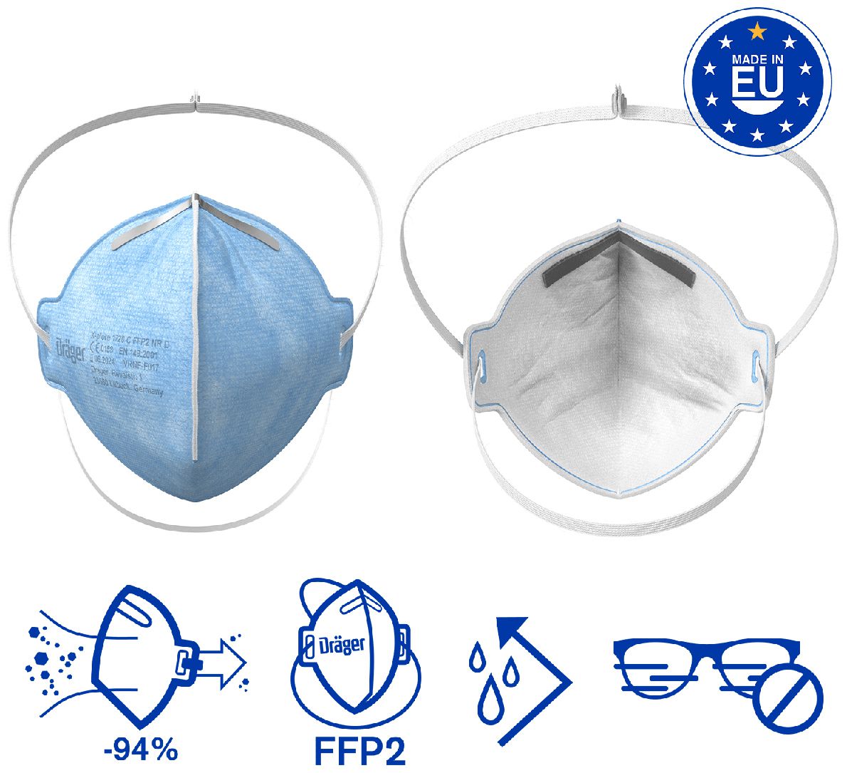 Dräger X-Plore 1720 C FFP2 mask - disposable dust mask without valve - EN  149 - against wood & metal dust -  - Arbeitsschutz u.v.m. im  Onlinehshop