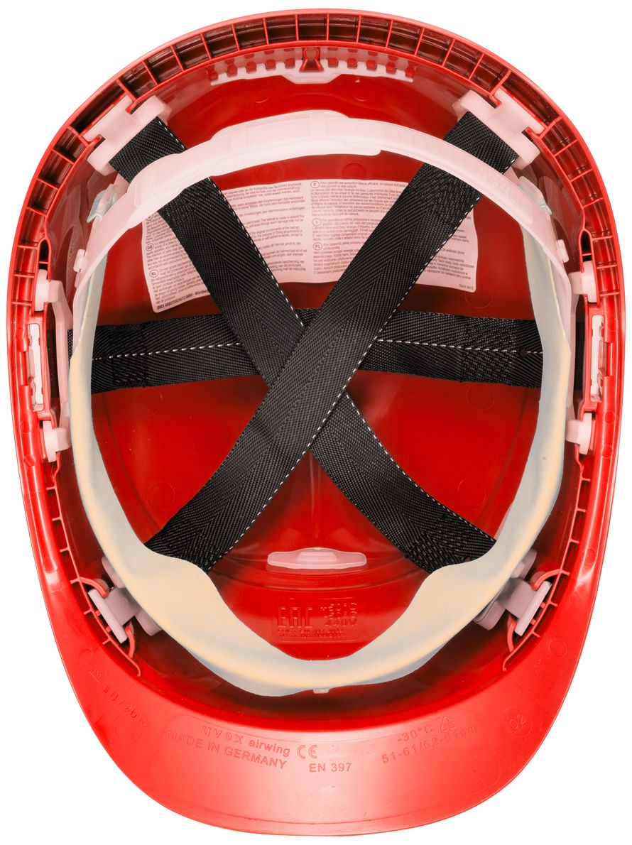 uvex airwing B Bauhelm - Robuster Schutzhelm für Bau & Industrie - EN 397 - Rot