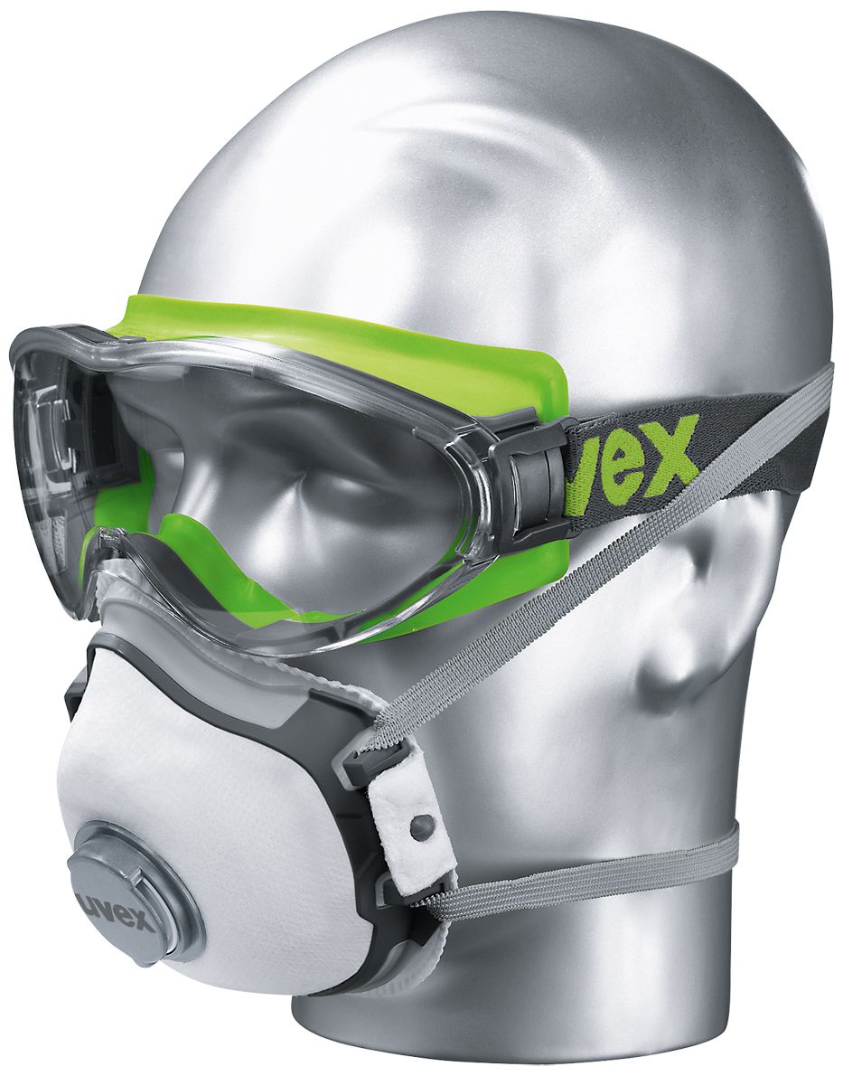 uvex ultrasonic Schutzbrille - EN 166/170 - Überbrille für Brillenträger  Grau-Grün/Klar