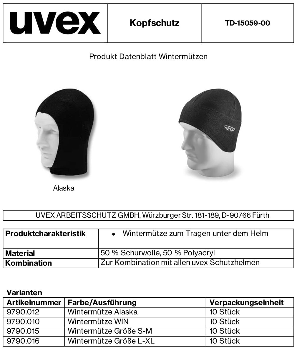 uvex Wintermütze - Warme Helm-Mütze für Frauen & Männer - Schwarz - S/M