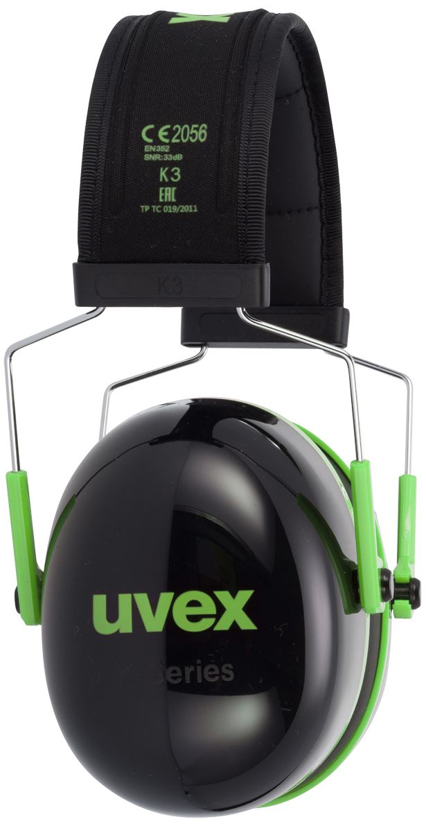 Uvex Kapselgehörschutz uvex K1, SNR, 28 dB, Farbe, schwarz-lime, sehr leicht, gepolstert