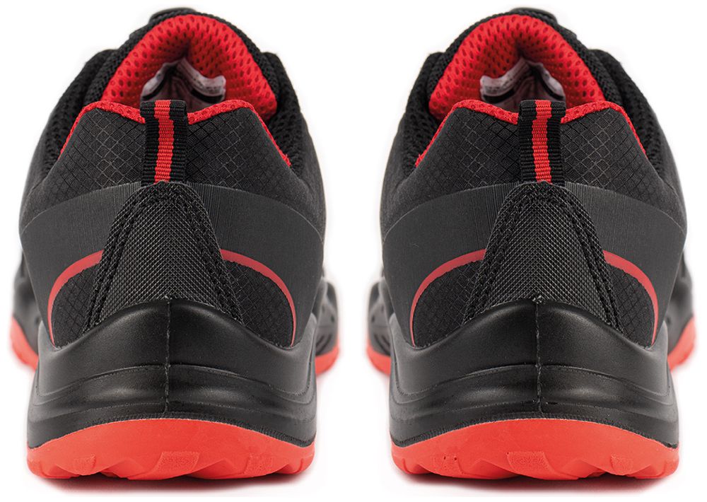 ACE Sapphire S1-P-Arbeits-Sneakers - mit Kunststoffkappe - Sicherheits-Schuhe für die Arbeit  - Schwarz/Rot - 36