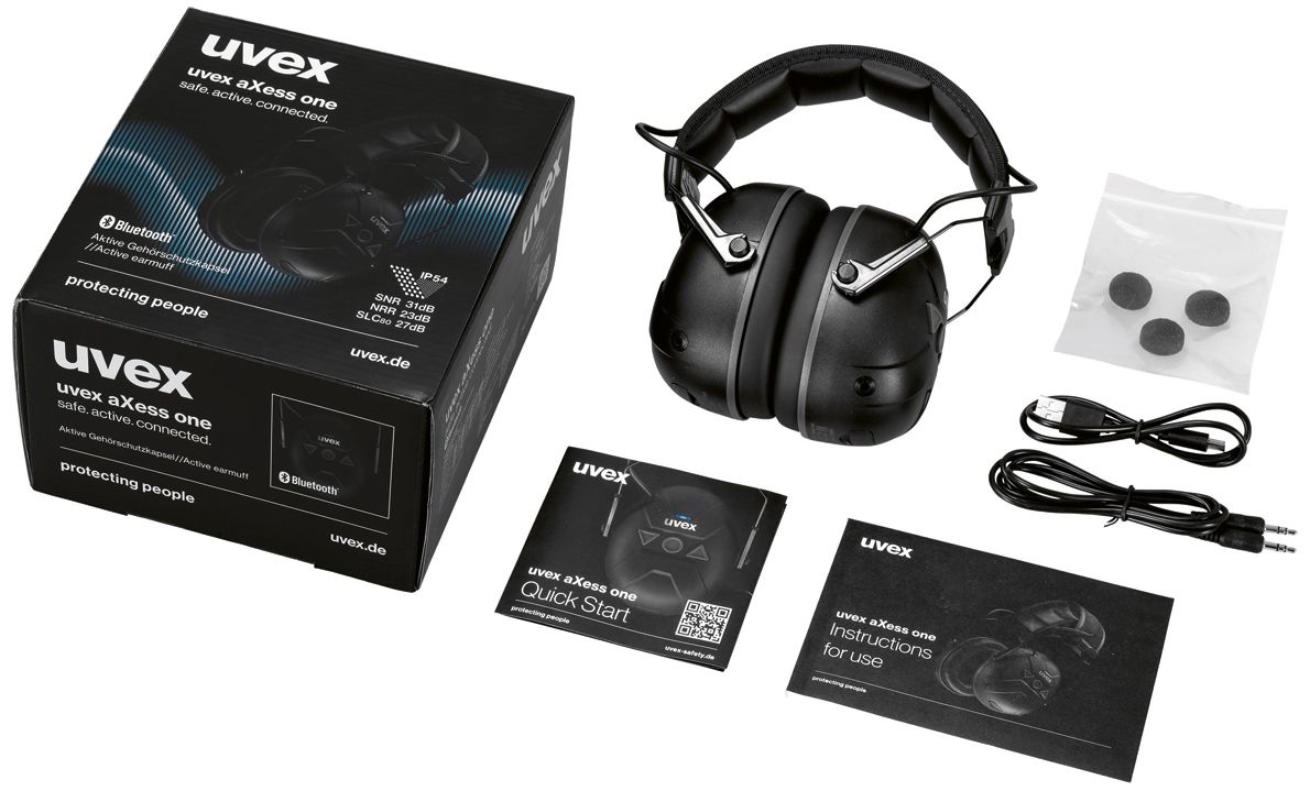 uvex aXess one Aktiver Kapsel-Gehörschutz - mit Bluetooth - EN 352 - elektronischer Gehörschützer