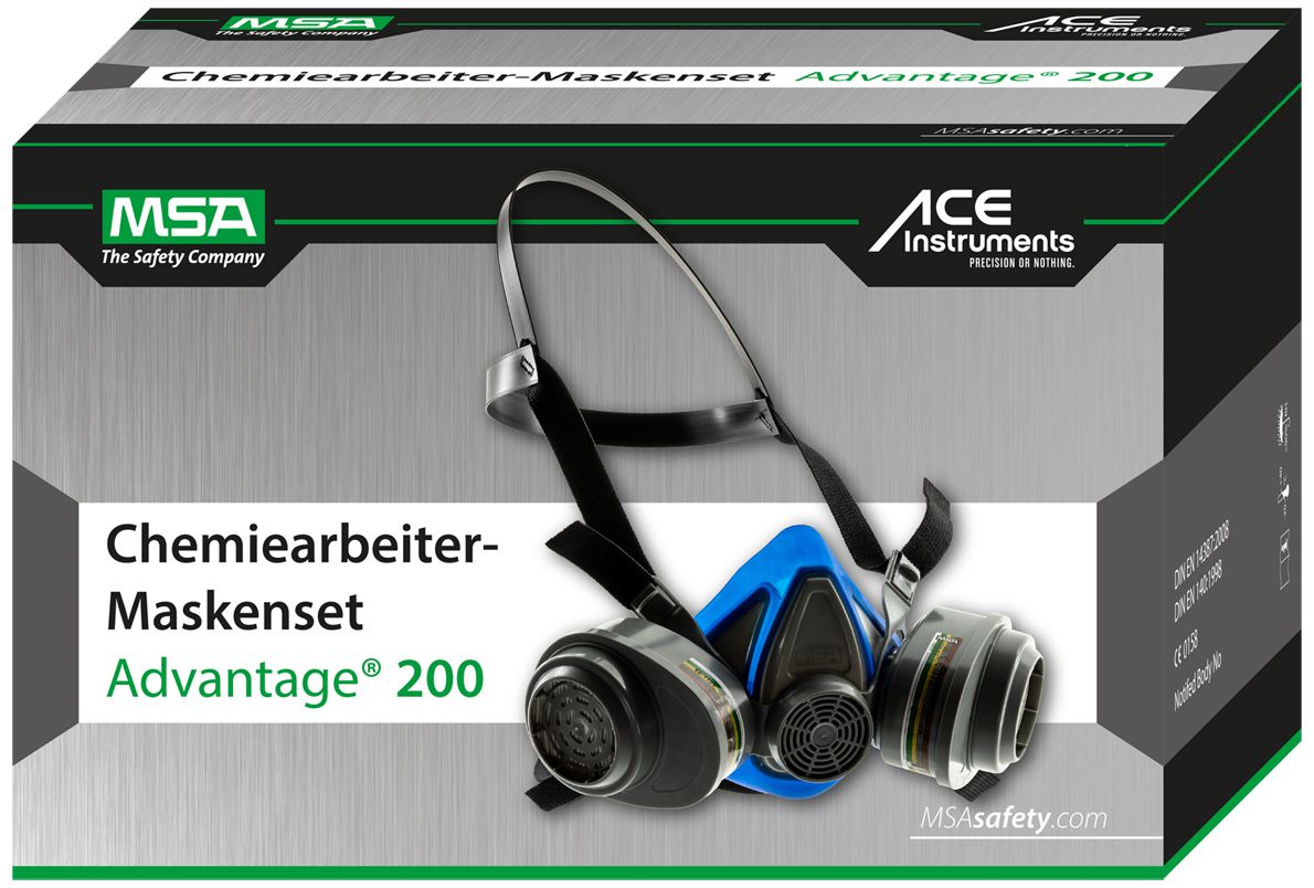 MSA Advantage 200 Atemschutz-Set - Halbmaske mit Filter - für die Arbeit mit Staub / Farbe, Sprays & Lack / Chemikalien