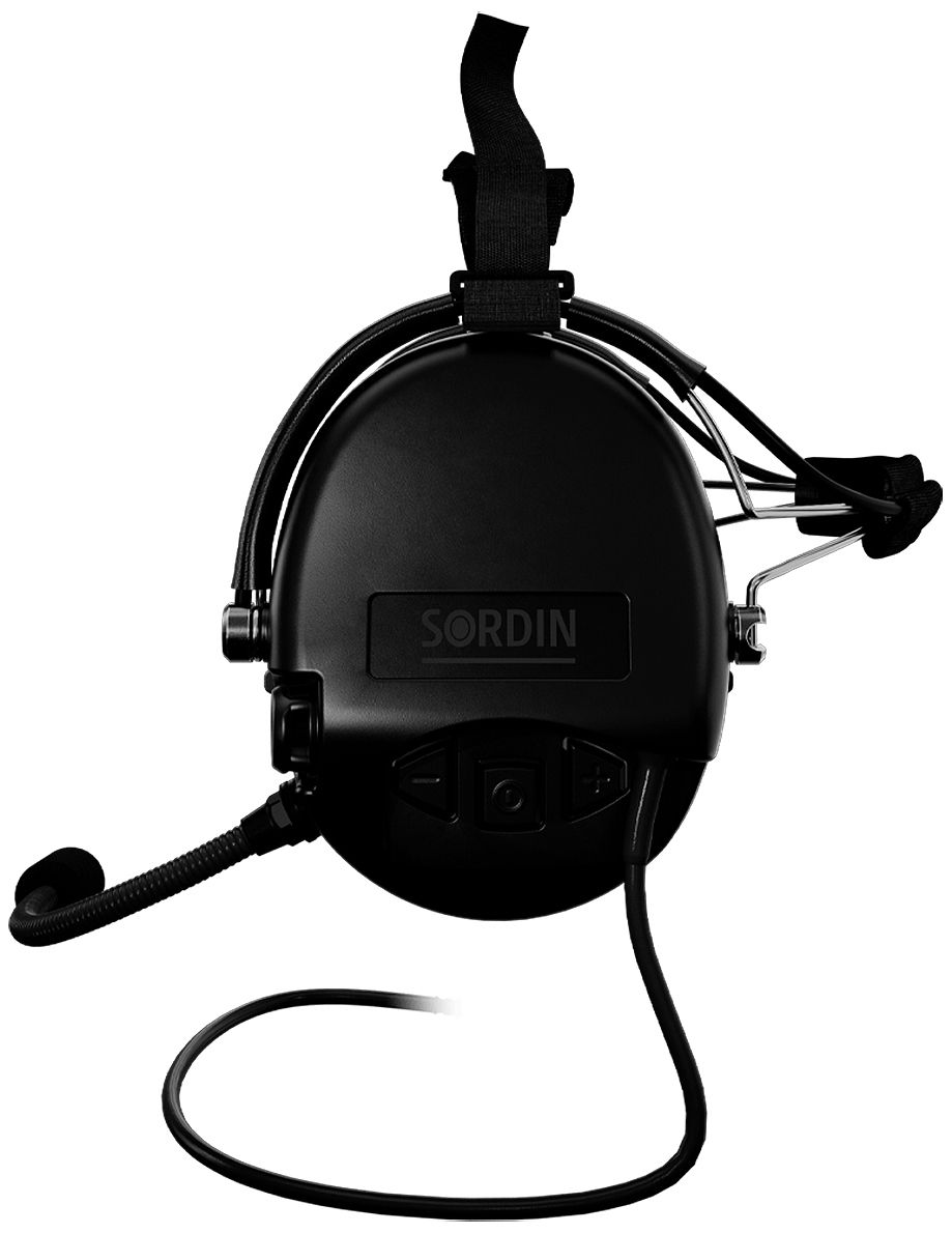 Sordin Supreme MIL CC Hearing Protection - Active Military Hearing Protector - Nexus Downlead, Neckband & Black Capsule