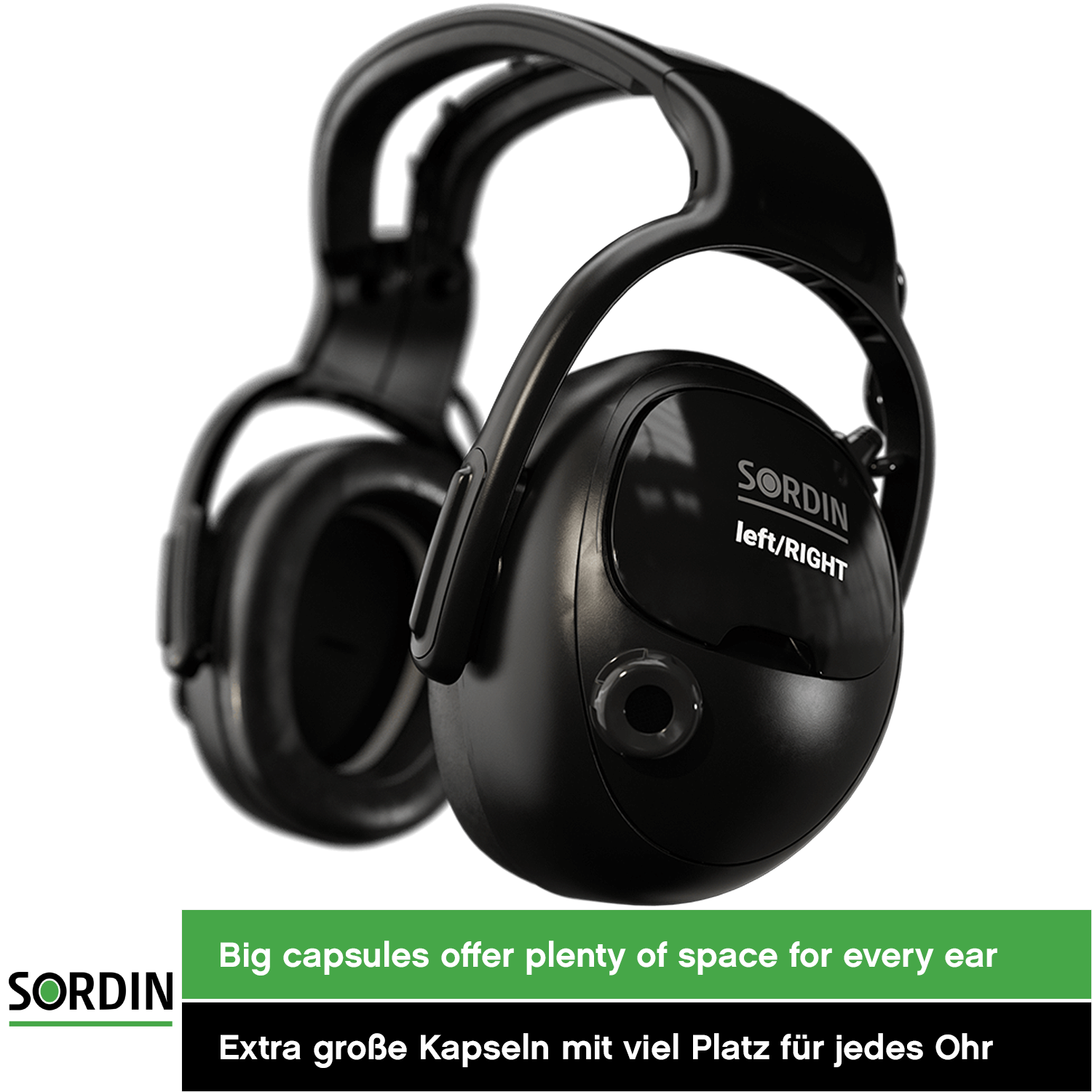 Sordin left/RIGHT CO Pro Kapsel-Gehörschutz - aktiver Ohrenschützer - elektronischer Gehörschützer für die Arbeit