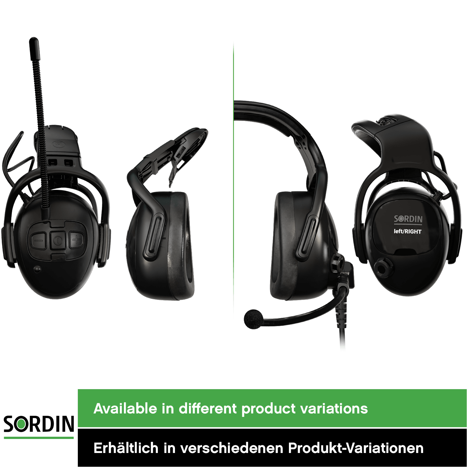 Sordin left/RIGHT CO Pro Kapsel-Gehörschutz - aktiver Ohrenschützer - elektronischer Gehörschützer für die Arbeit