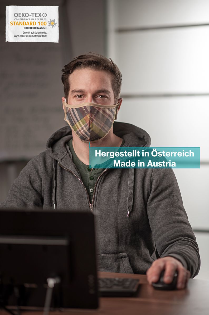 ABVERKAUF: doppler Community-Maske - Waschbare Mehrweg-Baumwollmaske für Privatpersonen - Made in Austria