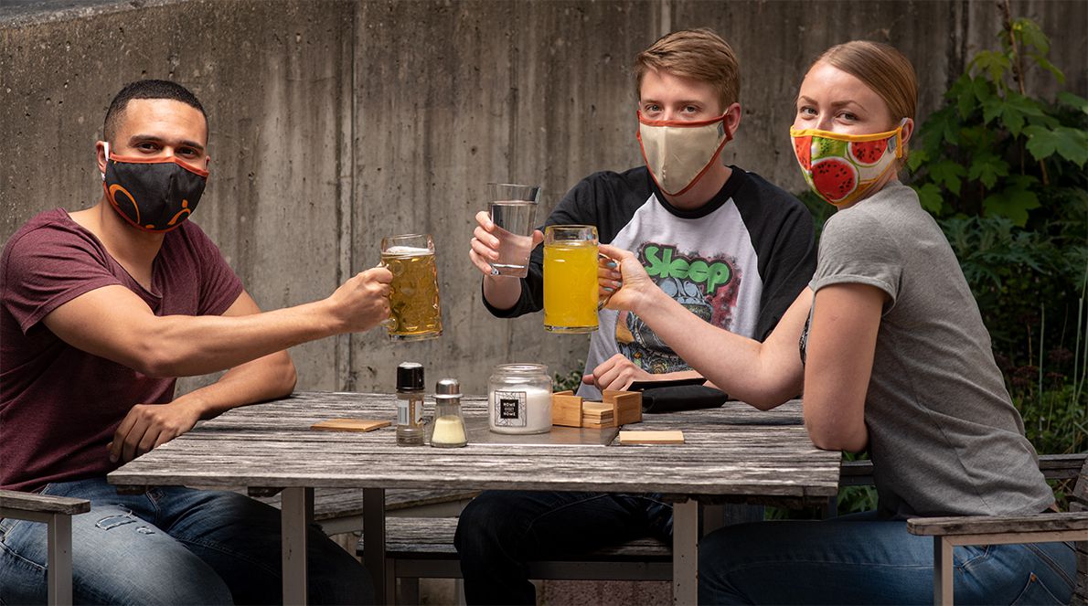 ABVERKAUF: doppler Communitymaske - Mehrfach verwendbare Baumwoll-Maske - Öko-Tex Std. 100 - Des. 900C Attersee