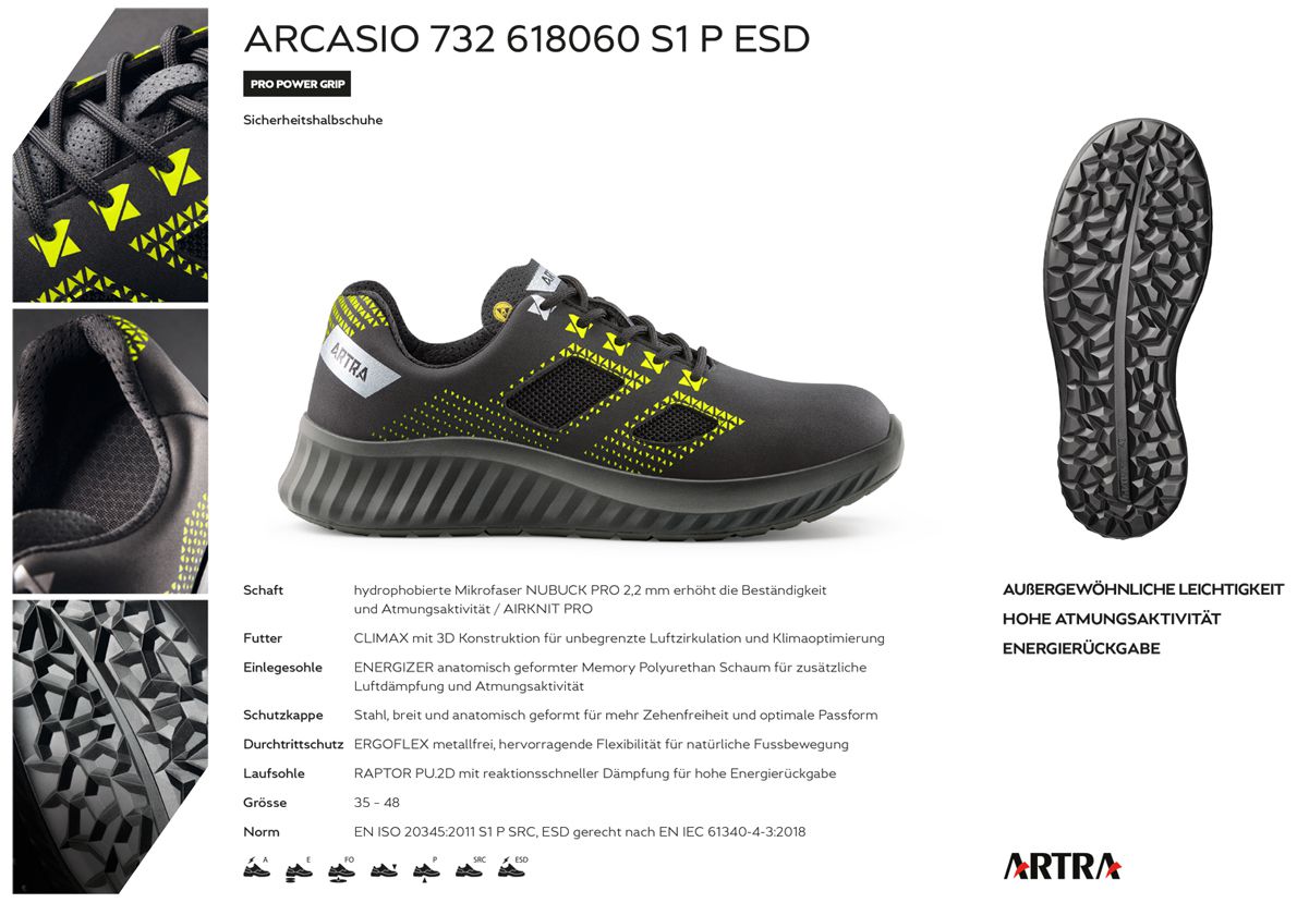 ABVERKAUF: ARTRA Arcasio S1-P-Arbeitsschuhe - mit Stahlkappe - Schuhe für die Arbeit