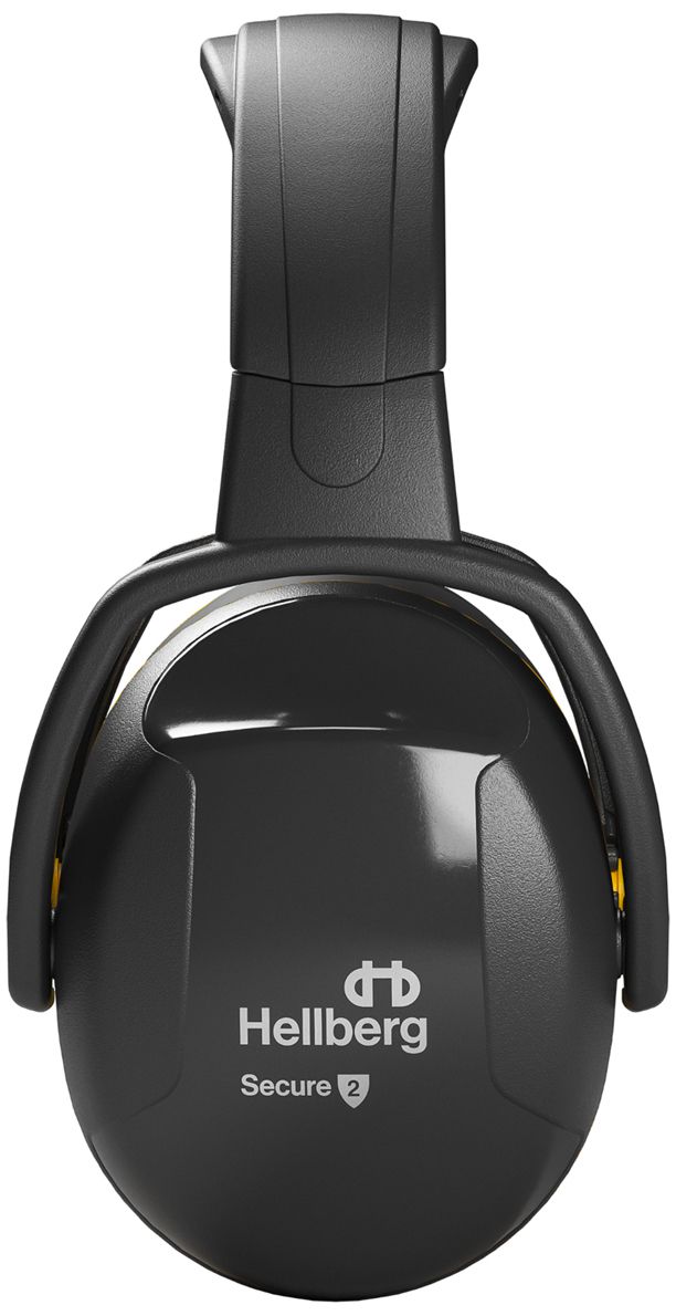 Hellberg Secure Kapselgehörschutz - Gehörschutz mit SNR 30 dB - EN 352-1 -  Passiver Kapselgehörschützer - Gelb/Schwarz -  -  Arbeitsschutz u.v.m. im Onlinehshop