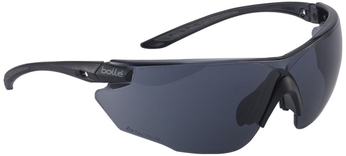 Bollé Safety Combat Kit taktische Schutzbrille - STANAG 4296 / EN 166/172 - mit Bügeln, Kopfband & drei versch. Scheiben