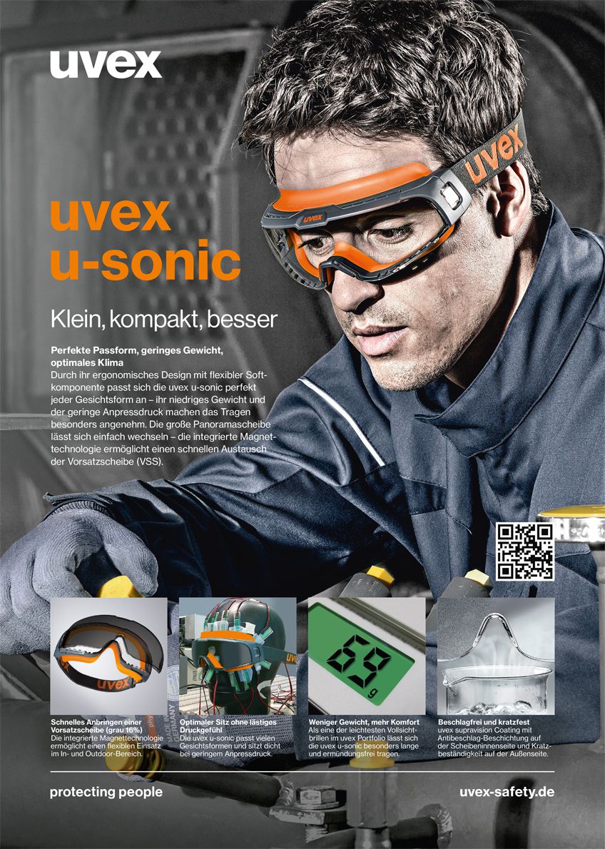 uvex u-sonic 9308 Schutzbrille - für Brillenträger - verschiedene Farben & kratzfeste Beschichtungen - EN 166/170/172