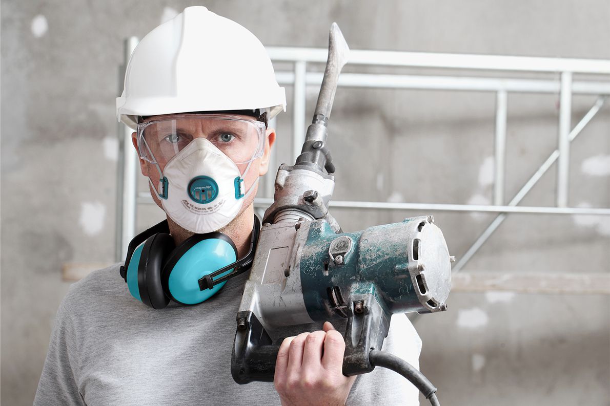 5 Stück ACE ProTec FFP3-Masken - Staubschutz-Maske mit Ventil - EN 149 - Einweg-Staubmaske gegen Asbest & Schimmel
