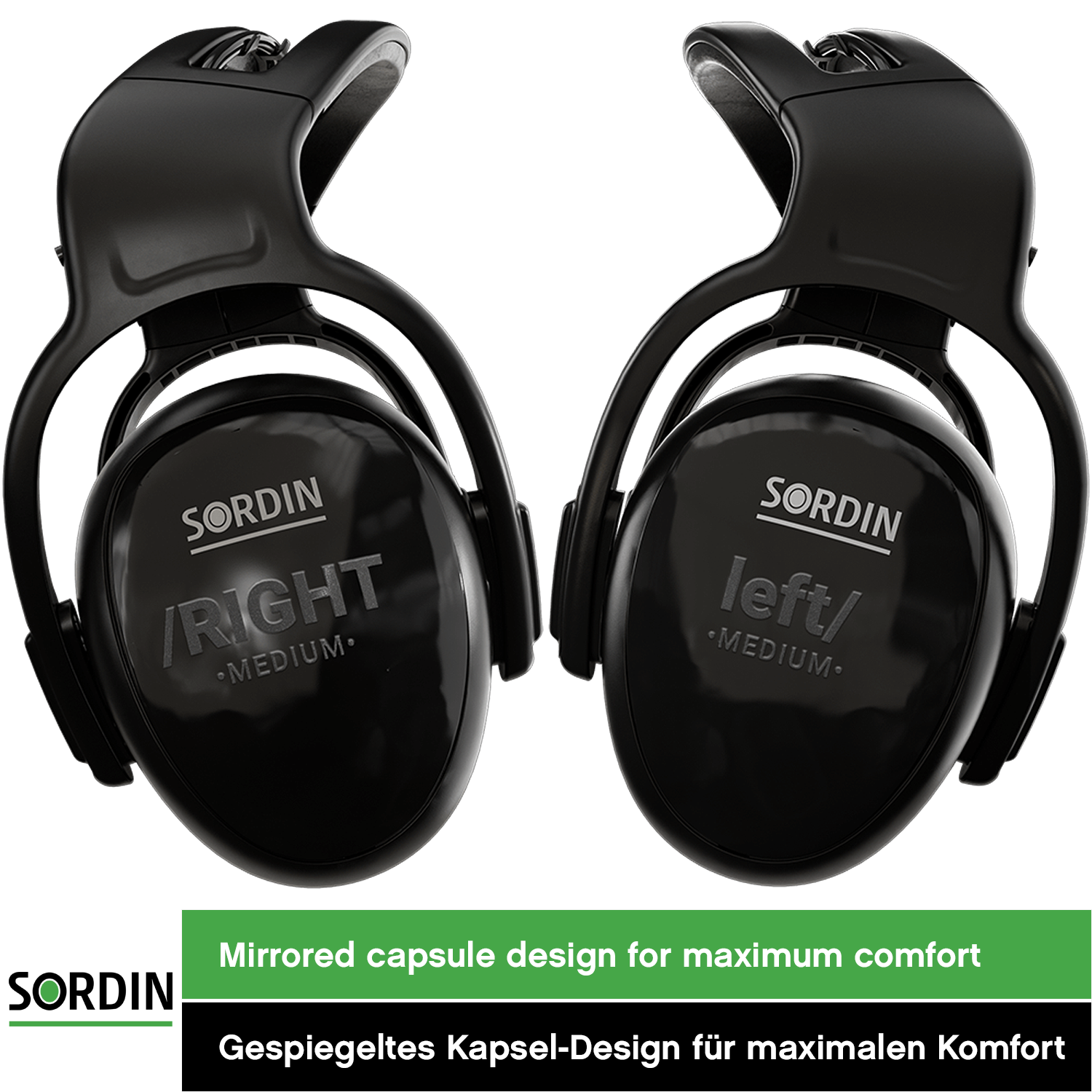 Sordin left/RIGHT medium Kapsel-Gehörschutz - Ohrenschützer mit 28 dB SNR - passiver Gehörschützer für die Arbeit