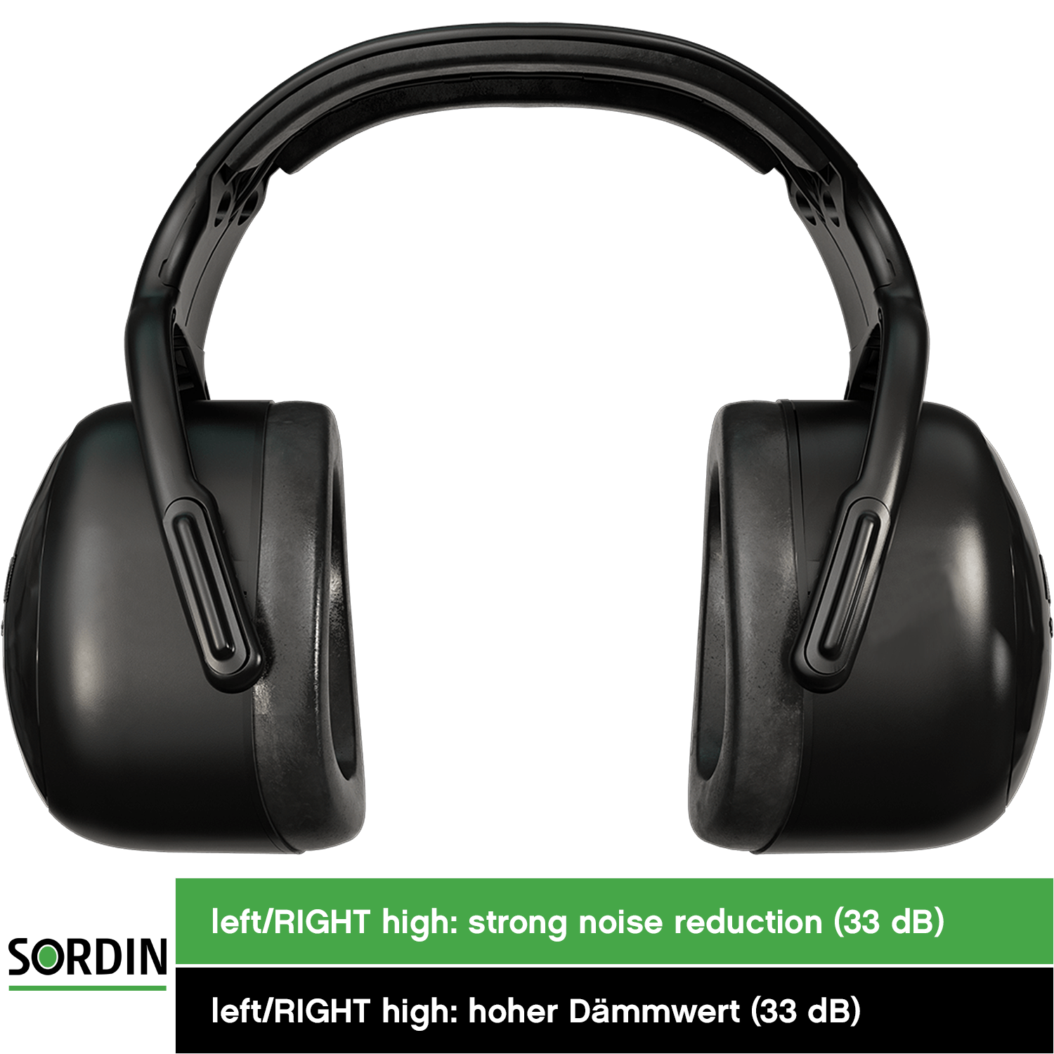 Sordin left/RIGHT high Kapsel-Gehörschutz - Ohrenschützer mit 33 dB SNR -  passiver Gehörschützer für die Arbeit