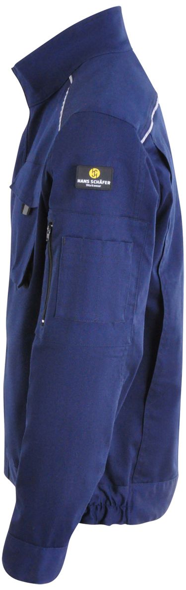 Hans Schäfer Work Jacket - with stretch insert & large pockets - Waistband jacket for work - Dark blue - 58