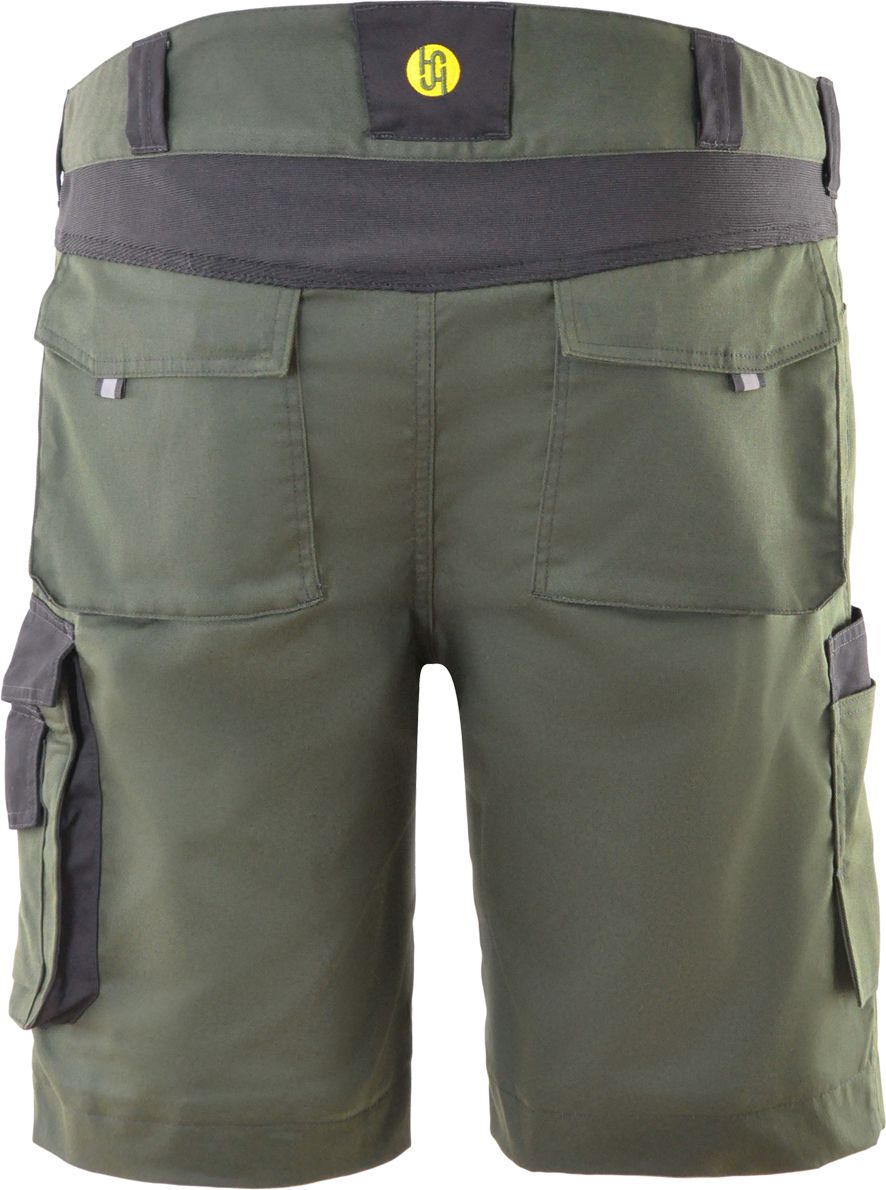 Hans Schäfer work trousers short - Shorts with stretch insert - Cargo bermudas for work - Olive green - 60