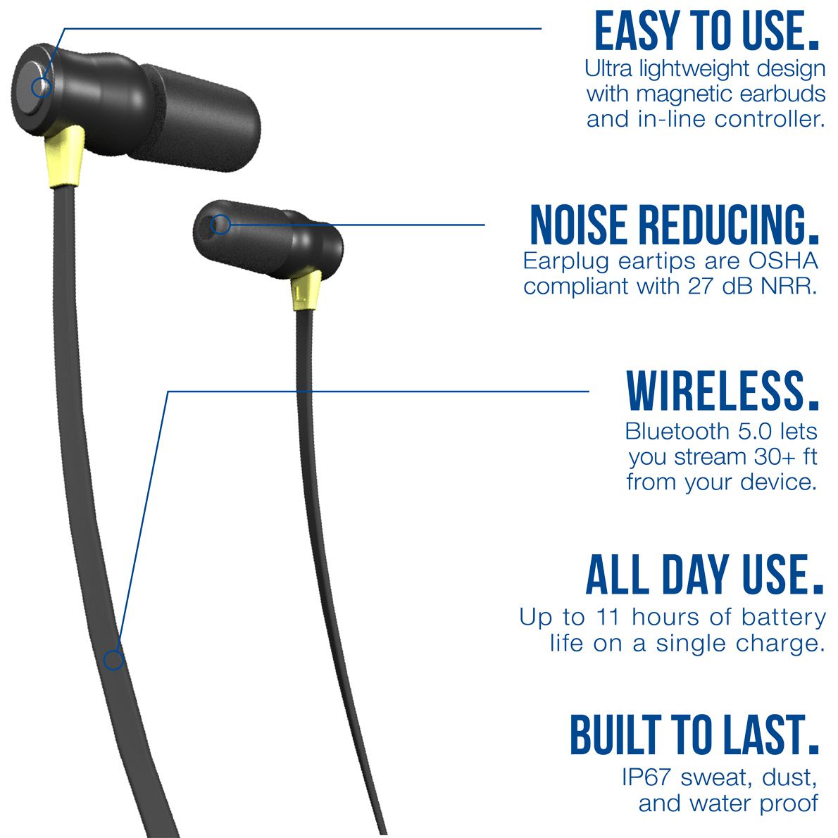 ISOtunes Xtra 2.0 Gehörschutzstöpsel - Bluetooth-Kopfhörer mit Noise Cancelling