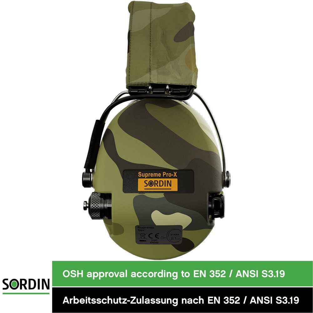 Sordin Supreme Pro-X LED hearing protection - active hunting hearing protector - EN 352 - gel cushion