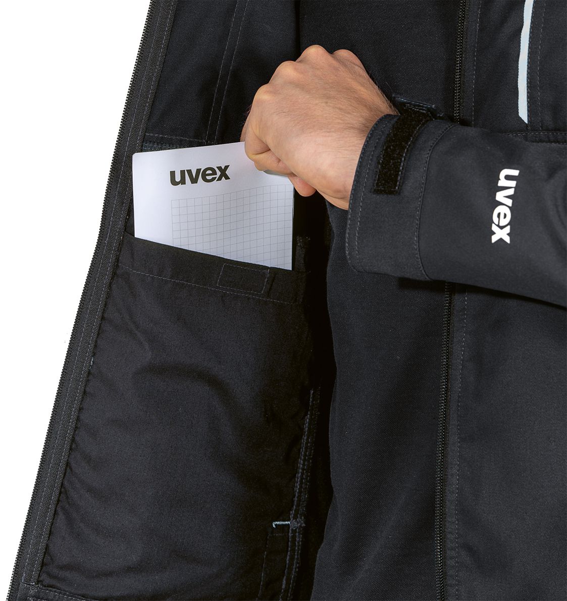 uvex tune-up Hybridjacke - robuste & flexible Outdoor-Jacke für die Arbeit - Schwarz - 3XL