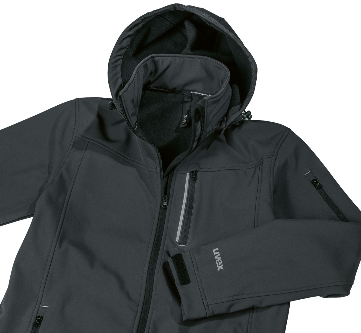 uvex tune-up Softshelljacke - wasser- & windabweisende Outdoor-Jacke für die Arbeit - Schwarz - XL