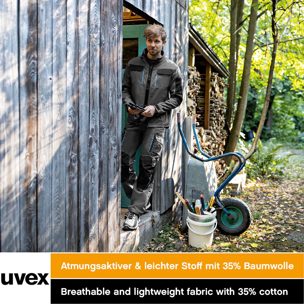 uvex tune-up Herren-Arbeits-Hose lang - Männer-Cargo-Hosen mit CORDURA für die Arbeit - 35% Baumwolle