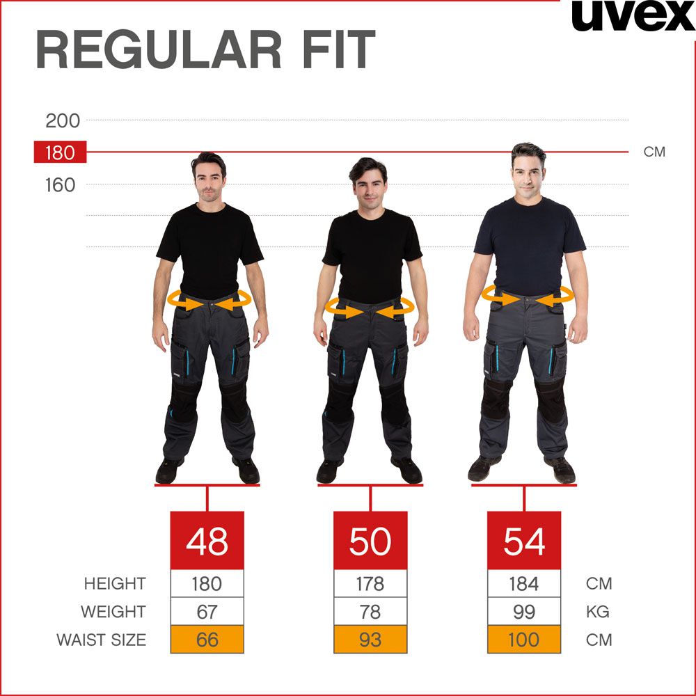 uvex tune-up men's work trousers long - Men's cargo trousers with CORDURA for work - 35% cotton - Dark blue - 56