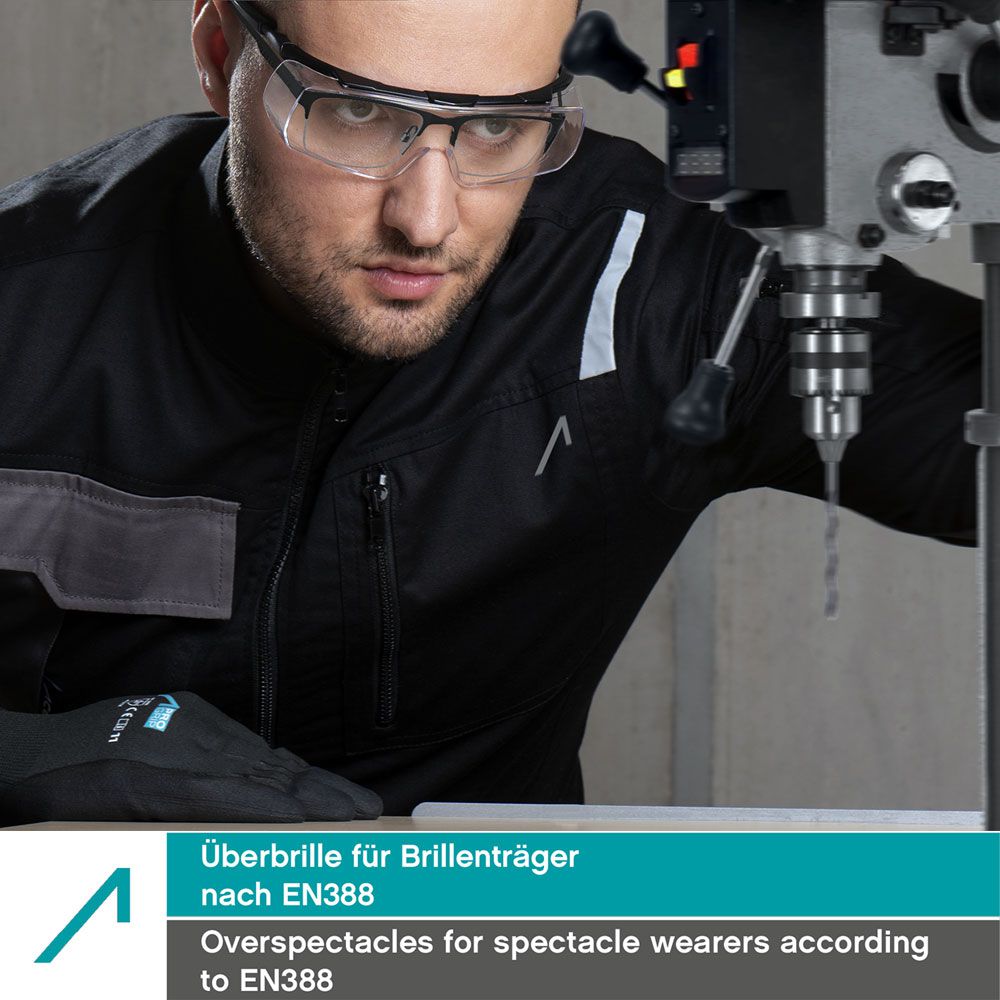 ACE Evo OTG Arbeits-Brille für Brillenträger - Über-Schutzbrille für die Arbeit - Bau, Handwerk & Industrie - EN 166