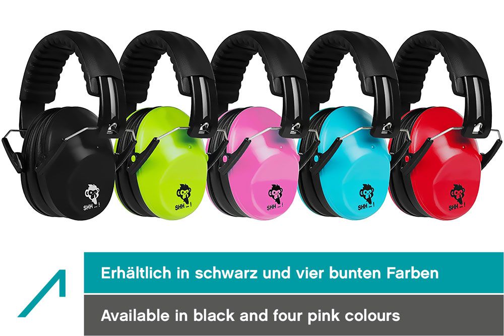 ACE SHH...! Kinder-Gehörschutz - faltbarer Kapsel-Gehörschützer - kompakter Ohrenschützer für Mädchen & Jungen - Pink