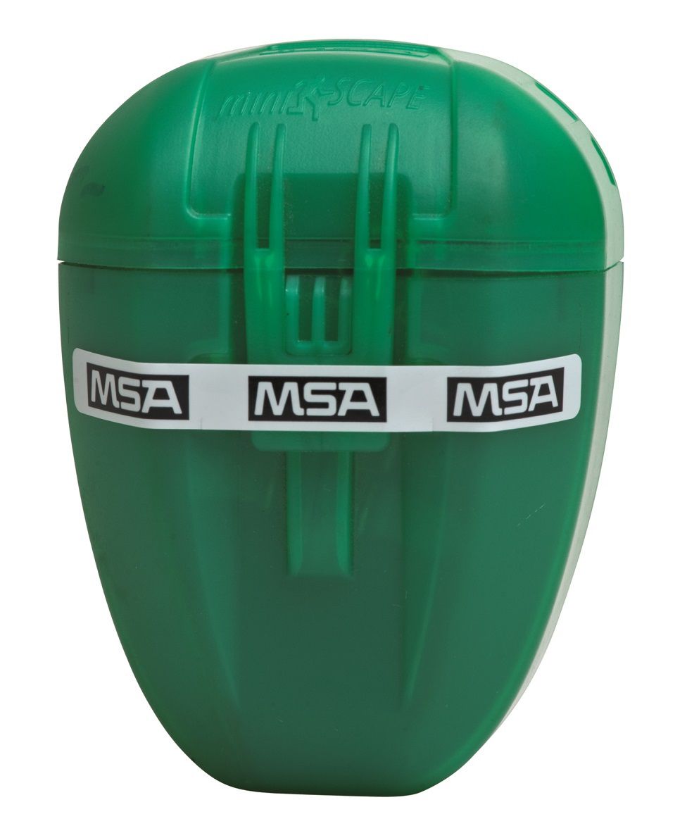 MSA MiniSCAPE Flucht-Filtergerät für mindestens 5 Minuten - mit ABEK-5 Filter - extrem leicht und kompakt - mit grüner Tragebox...