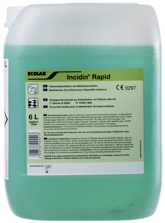 Dräger Incidin Rapid - Desinfektionsmittel 6 Liter Kanister - UN2924 -