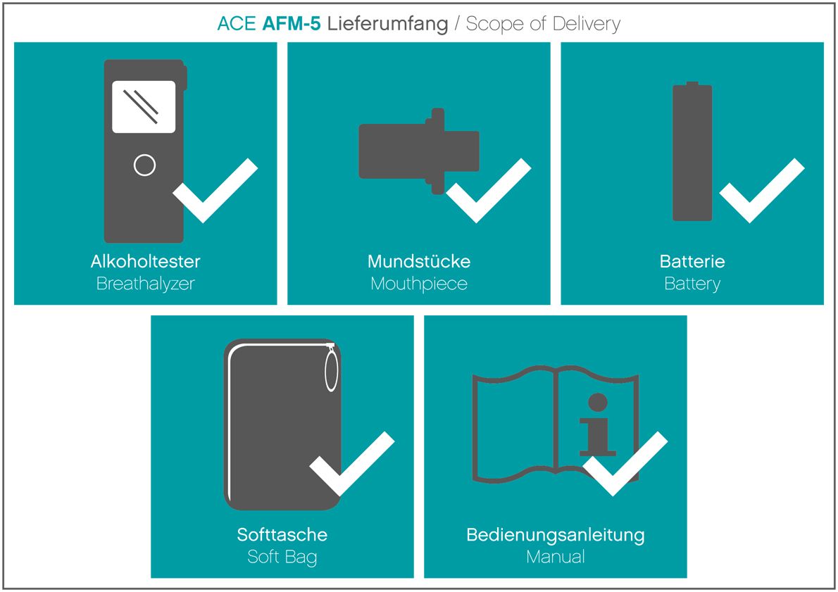 Smartphone-Alkoholtester ACE AFM-5 (Android und iOS)