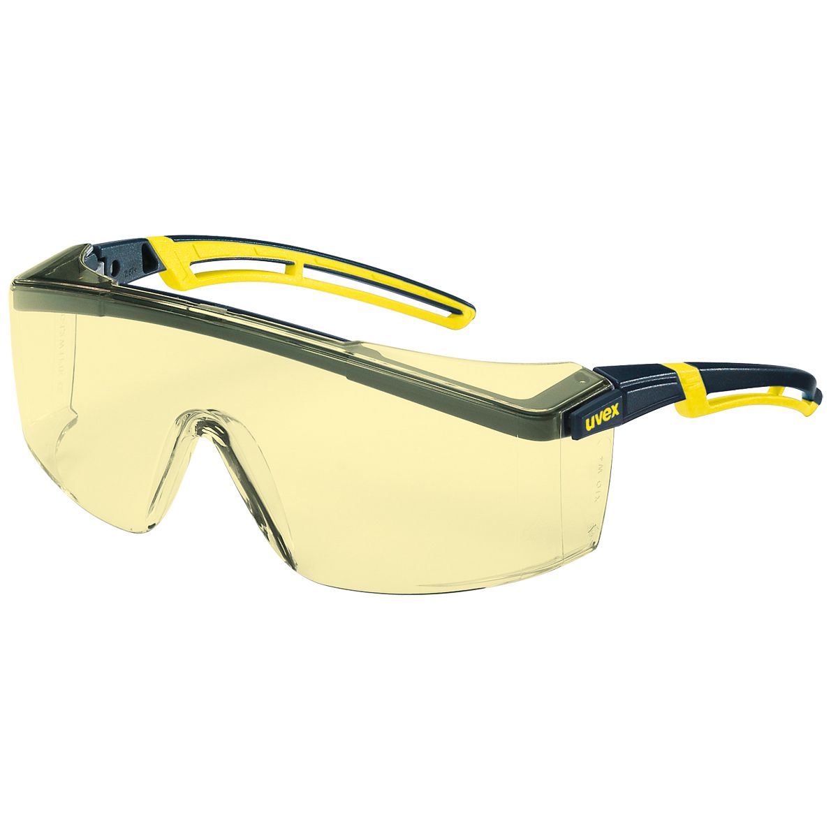uvex astrospec 2.0 Schutzbrille - EN 166/170 - Überbrille für Brillenträger - Gelb-Schwarz/Amber