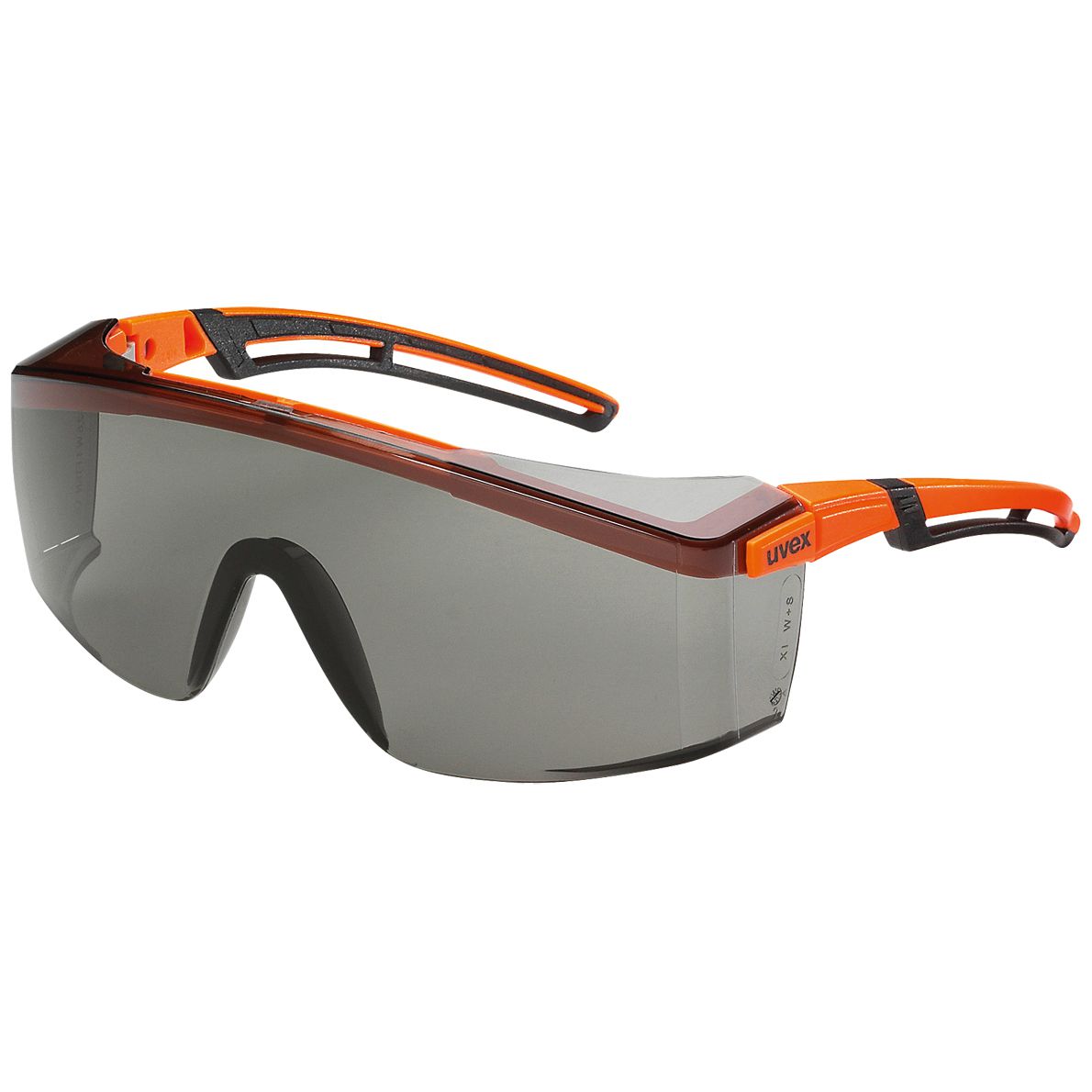 uvex astrospec 2.0 Schutzbrille - EN 166/172 - Überbrille für Brillenträger - Orange-Schwarz/Getönt