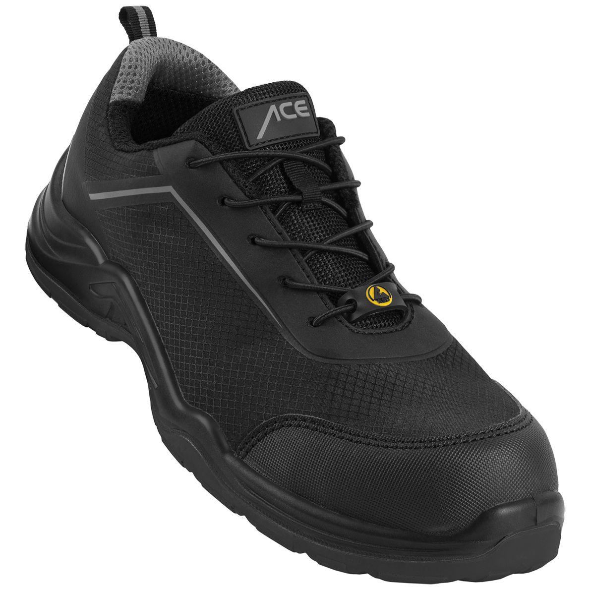 ACE Sapphire S1-P-Arbeits-Sneakers - mit Kunststoffkappe - Sicherheits-Schuhe für die Arbeit  - Schwarz/Grau - 48