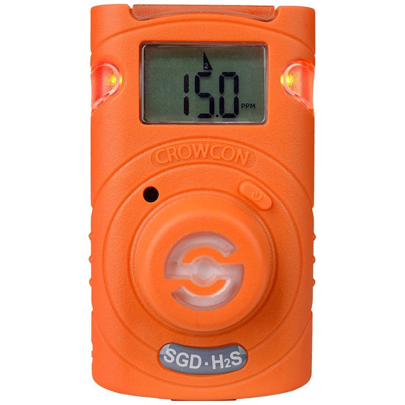 Crowcon Clip SGD Ein-Gaswarngerät - mit H2S-Sensor (0-100 ppm) - A1=2 ppm / A2=5 ppm - 2 Jahre Laufzeit