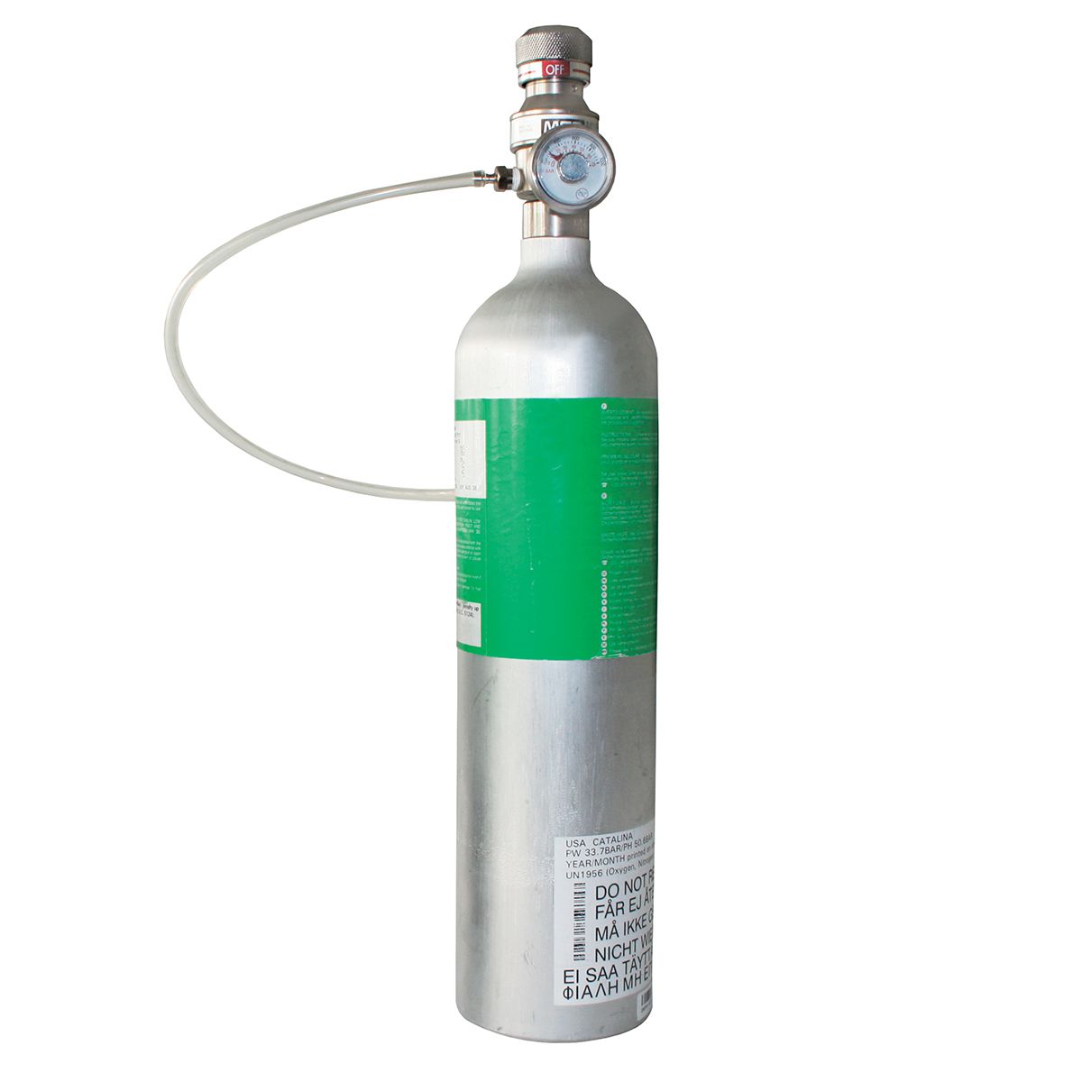 MSA mixed gas cylinder - 58 L - 1.45 vol.-% CH4, 60 ppm CO, 20 ppm H2S, 15 vol.-% O2 in N2 (test gas)