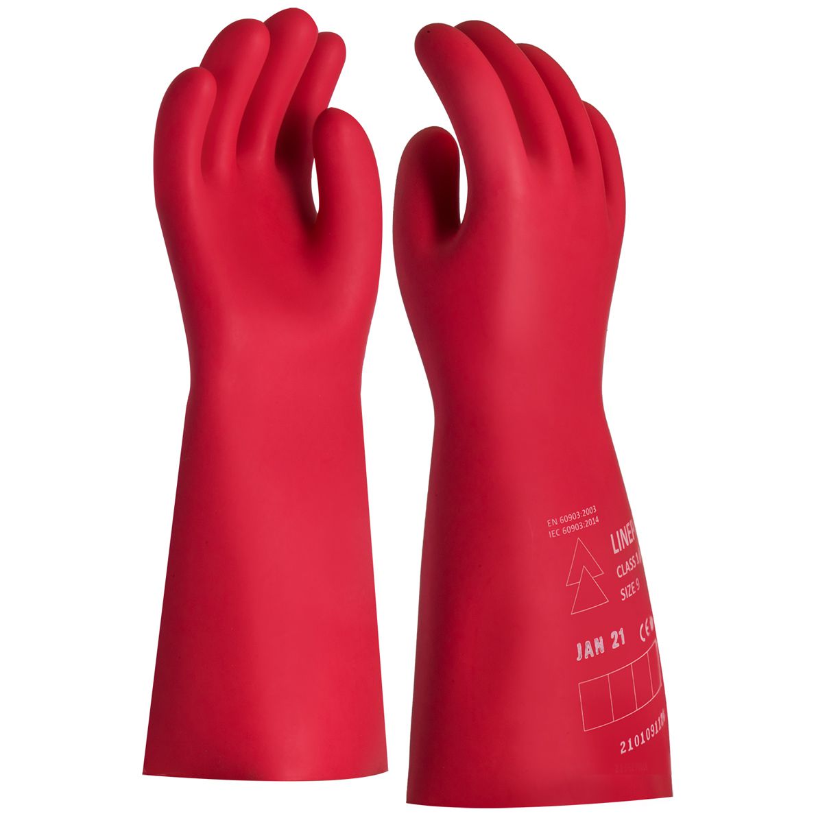 PRO FIT 704 Schutz-Handschuhe für Elektriker - Arbeits-Handschuhe gegen Elektrizität - EN 60903 (Klasse 1) - Rot - 10/XL
