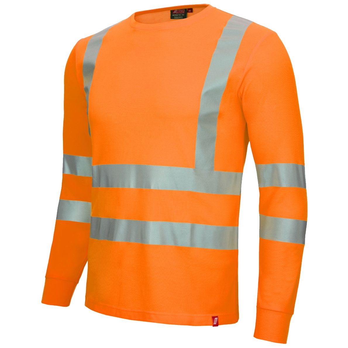 NITRAS MOTION TEX VIZ 7009 T-Shirt - Langarm-Shirt für die Arbeit - 55% Baumwolle - Neonorange - 6XL