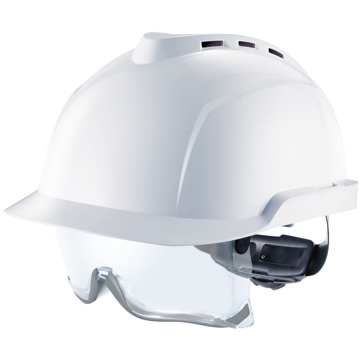 MSA V-Gard 930 Profihelm mit integrierte Schutzbrille, weiß, belüftet