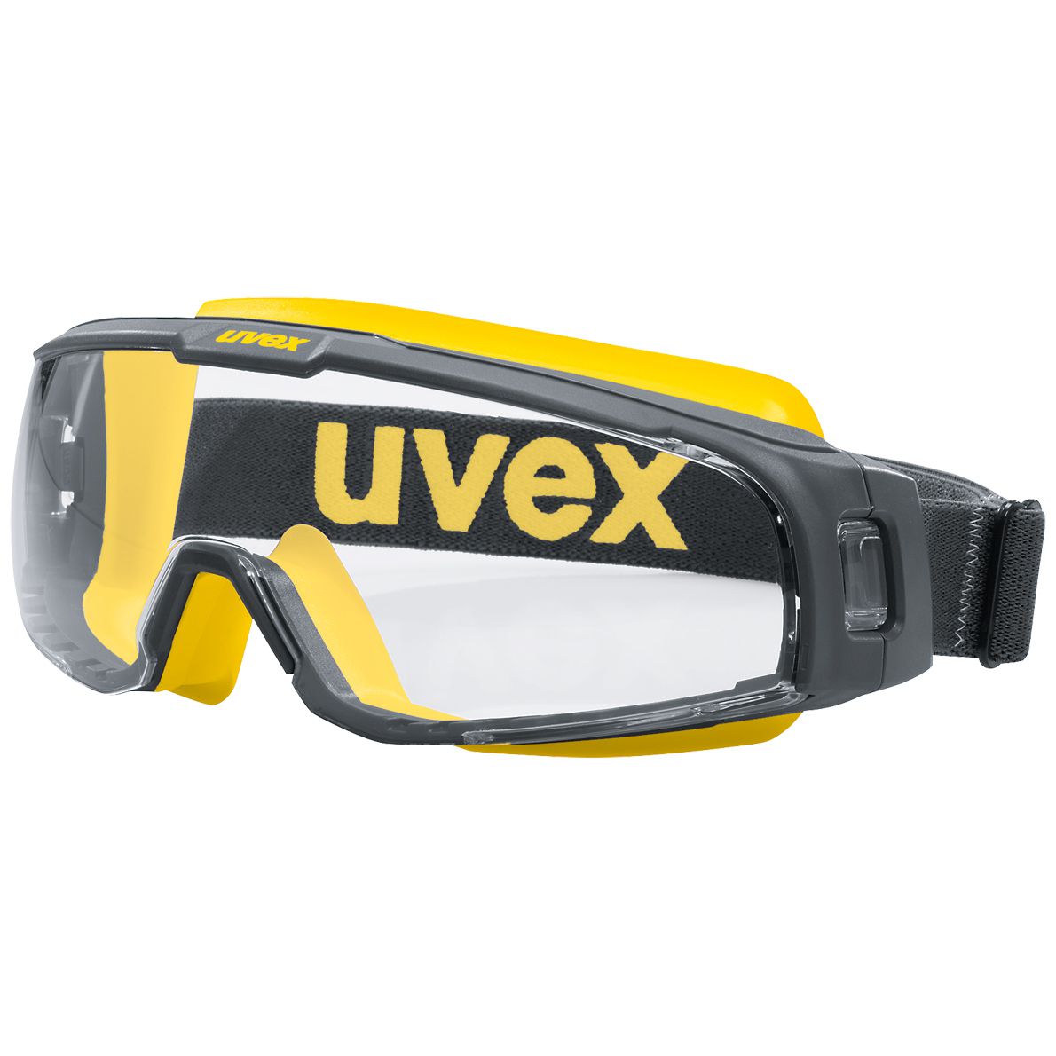 uvex u-sonic 9308 safety glasses - scratch & fog resistant thanks to supravision extreme - EN 166/170 - grey-yellow/clear