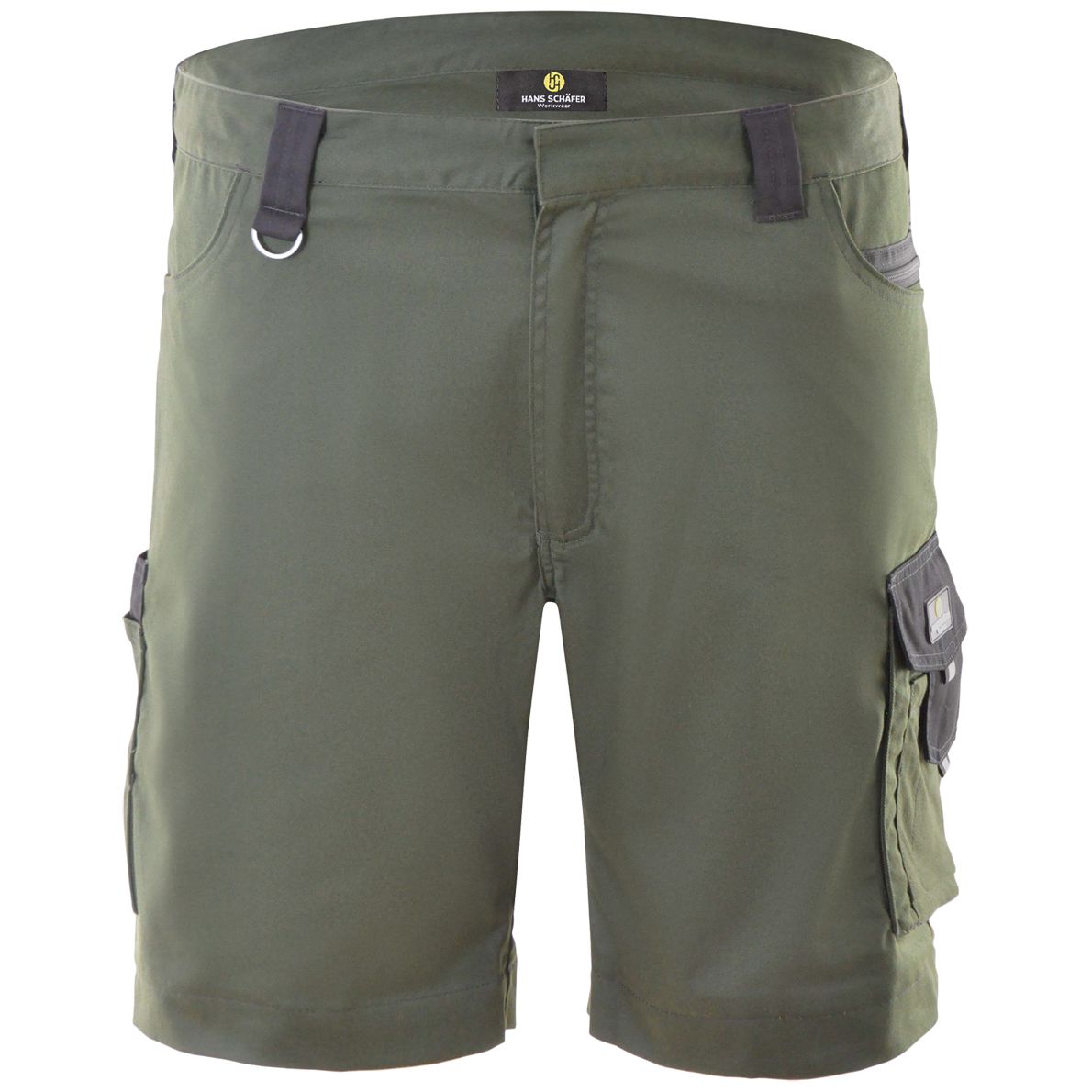Hans Schäfer work trousers short - Shorts with stretch insert - Cargo bermudas for work - Olive green - 60