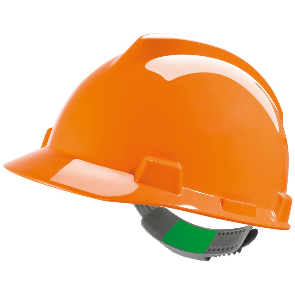 MSA V-Gard Elektriker-Bauhelm - Robuster Schutzhelm für Bau & Industrie - EN 397 - mit Schiebeverschluss - Orange