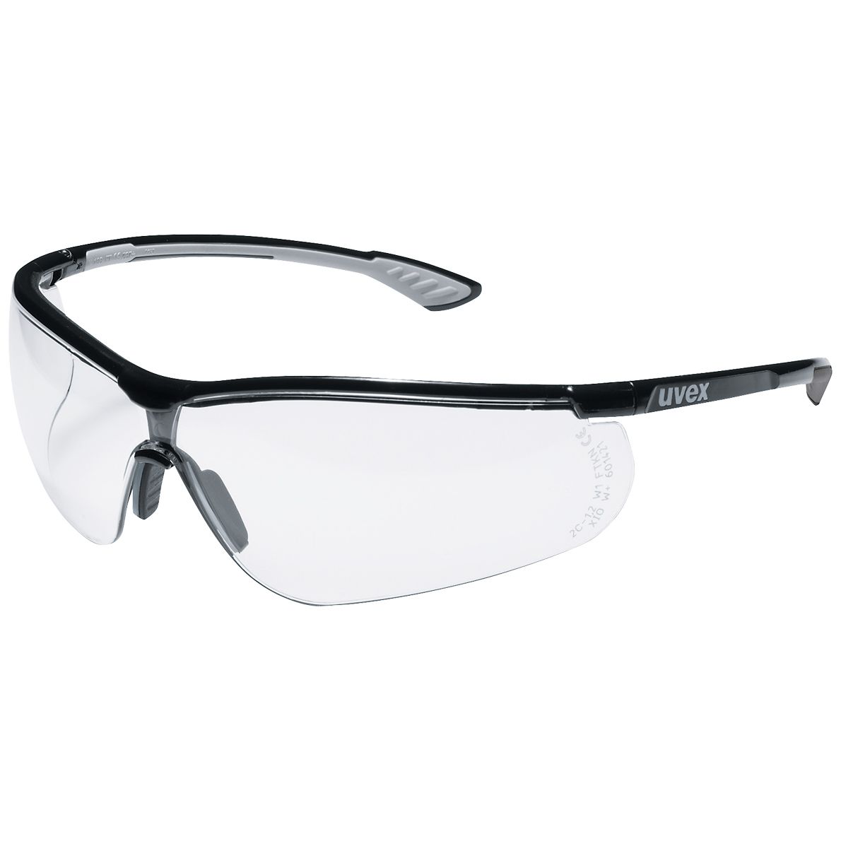 uvex sportstyle 9193 Schutzbrille - kratz- & beschlagfest dank supravision plus - EN 166/170 - Schwarz-Grau/Klar