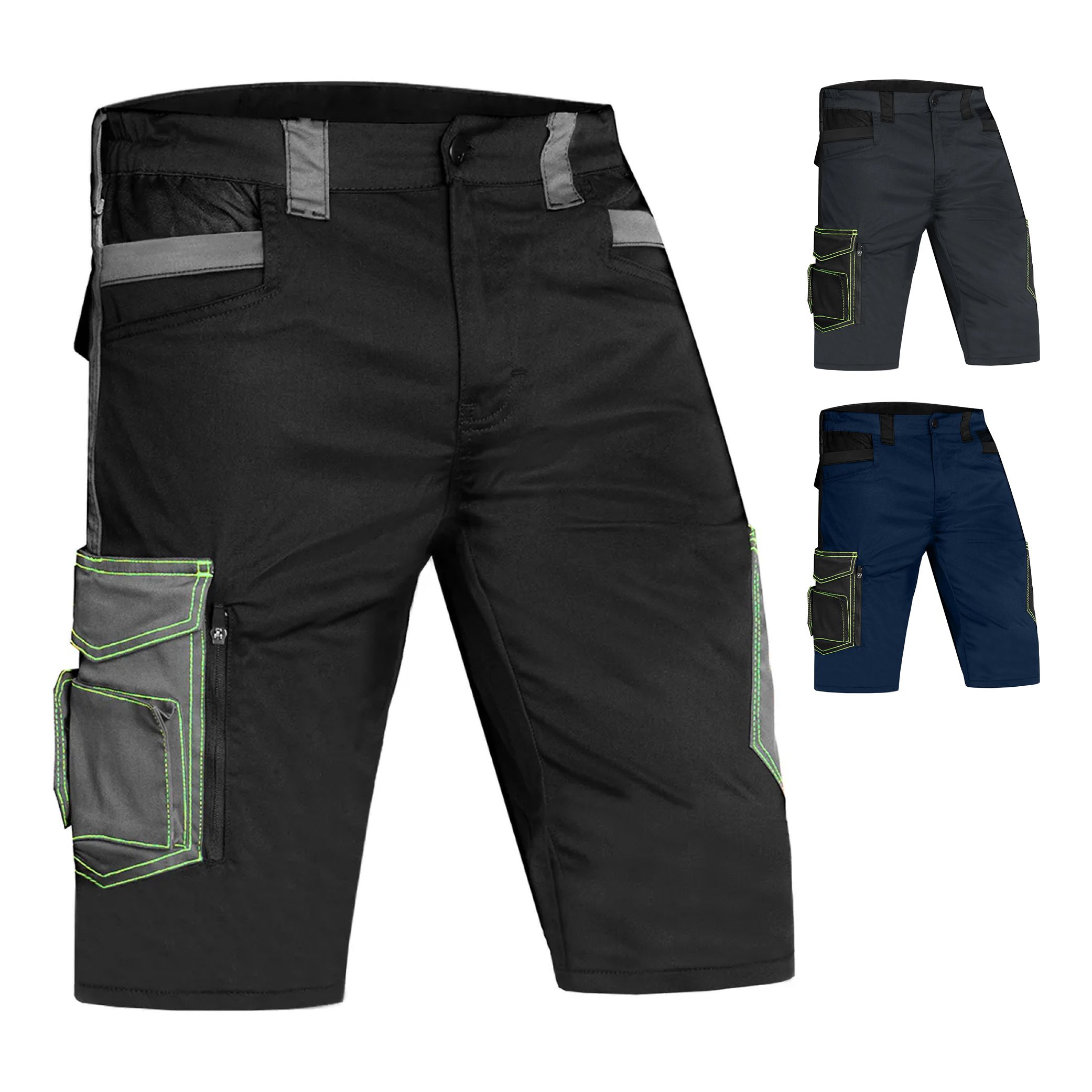 ACE Genesis Herren-Arbeits-Hose kurz - Männer-Cargo-Hosen für die Arbeit - Shorts mit Stretch-Bund