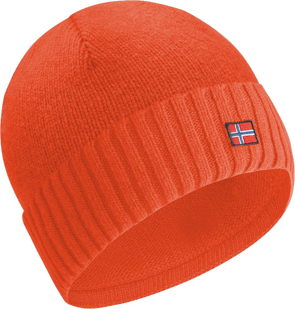 ACE Norway Winter-Mütze aus Schaf-Wolle - warme Strickmütze für Damen & Herren - weiche Wollmütze für Erwachsene - Orange